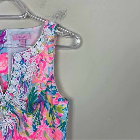 Lilly Pulitzer Gabby Resort Shift Dress Fan Sea Print Size 00 - Picture 4 of 12